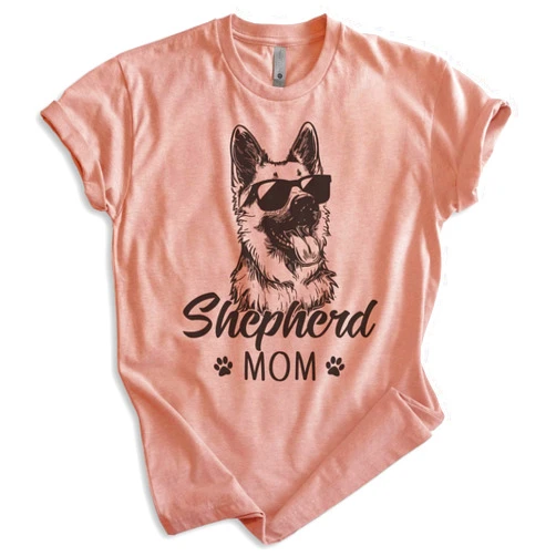 EVERTREE CLOTHING Shepherd Mom T-Shirt, Unisex Women's Shirt, German Shepherd Owner, Best Dog Mom Gift