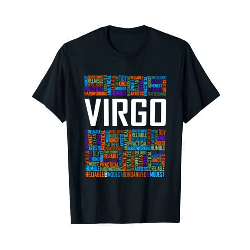 Love Virgo Characteristics Tees Co Virgo Zodiac Traits Horoscope Astrology Sign Gift Words T-Shirt