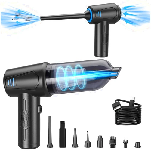Meudeen Air Duster - Computer Vacuum Cleaner - for Keyboard Cleaning- Cordless Canned Air- Powerful - Energy-Efficient