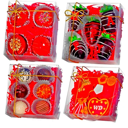 SLShePack 50Pack Full Clear Bakery Boxes - 5x5x2 Inches Chocolate Covered Strawberries, Mini Cake, Cookie, Macaron, Pie & Cakesickle Boxes