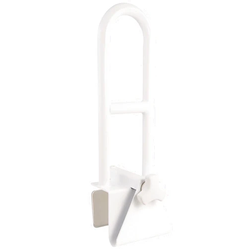 Vaunn Adjustable Bathtub Safety Rail Shower Grab Bar Handle, Stainless Steel, White