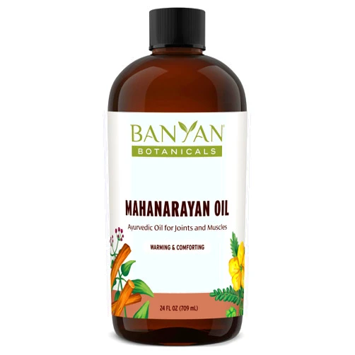Banyan Botanicals Mahanarayan Oil – 99% Organic Ayurvedic Massage Oil – Penetrating Herbal Oil Used to Warm, Comfort, and Soothe Joints and Muscles – 24 oz. – Non GMO Sustainably Sourced Abhyanga Oil