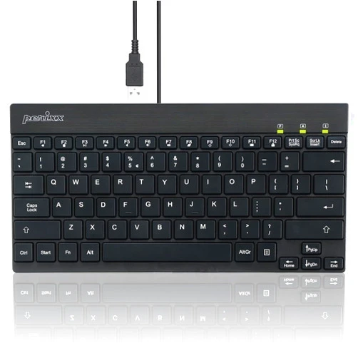 Perixx PERIBOARD-426 Wired Mini Low Profile Keyboard (Wired USB), US English Layout (11665)