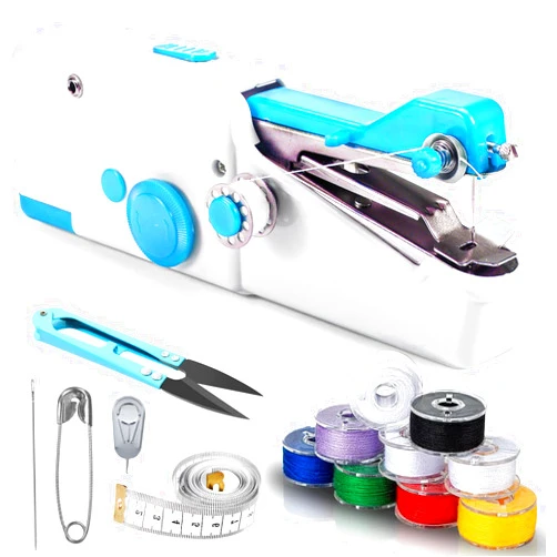Zecurate Handheld Sewing Machine, Mini Sewing Machine For Beginners, Battery And Usb Operated Pocket Sewing Machines, Easy To Operate Portable Sewing Machine For Beginners (Blue)