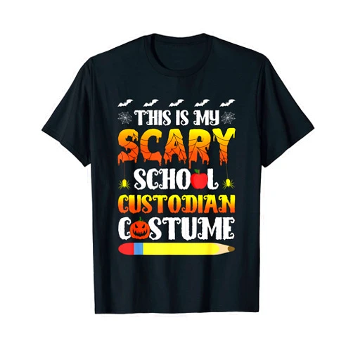 Halloween Spooky School Staff Squad This Is My Scary School Custodian Halloween School Janitor T-Shirt