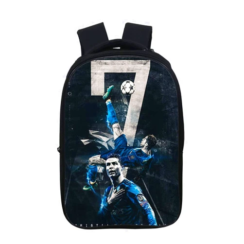 DENATOP Cristiano Ronaldo Graphic Backpack-Casual Travel Daypack Waterproof Bookbag for Football Fans