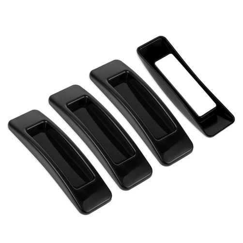 Hariendny 4 Pcs Black Adhesive Cabinet Handles, Self-Stick Instant Drawer Handle, Multipurpose Cabinet Knobs Helper, Plastic Opening Stick-on Handles for Cabinet, Sliding Door, Window, Wardrobe