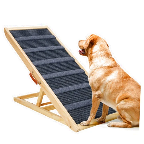 POKSAUAE Pet Ramp/Dog Ramp/Car Ramp Folding Pet Ramp Thickened, Foldable, Adjustable in Multiple Gears Suitable for Pets with Old Dogs or Knee Problems who Cannot go to Bed or Sofa at Home