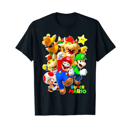 Super Mario Group Shot With Bowser 3D Poster T-Shirt