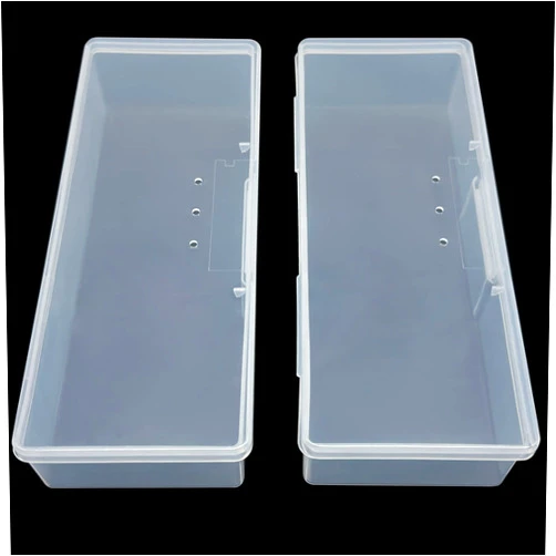 Sptcckare Clear Box Storage Case for Organizing Professional Pedicure Manicure Kit and Nail Supplies, Plastic Box Nail Art Kits Tools Organizer, 2-Count