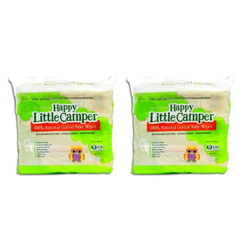 Happy Little Camper Natural Baby Wipes Unscented - Hypoallergenic & Chlorine-Free Wet Wipes with Aloe Vera, Chamomile and Pomegranate Extract - Gentle on Sensitive Skin - 432 Count