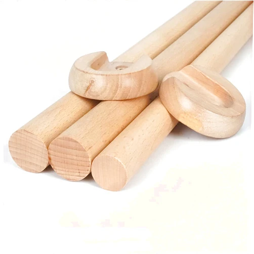GQQGSHOP 1 PCS Wooden Round Wardrobe Closet Rod for Hanging Clothes Premium Closet Pole Wardrobe Cross- bar Clothes Hanging Rods Natural Wood Wardrobe Closet Rod with End Supports for Closet Storage(D2.5cm/0.9
