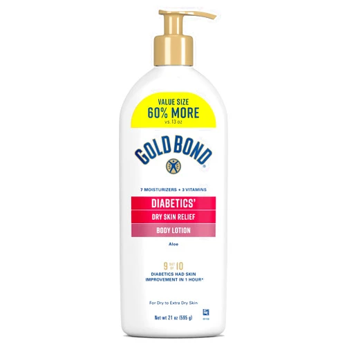Gold Bond Diabetics' Dry Skin Relief Body Lotion With Vitamin E & Aloe To Soothe & Moisturize Dry, Flaky & Rough Skin, Value Size, 21 oz.