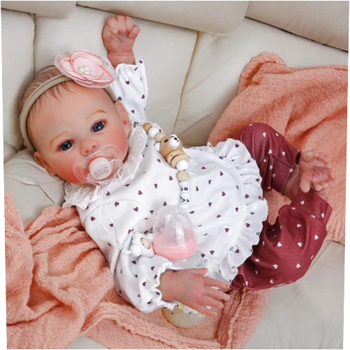 KSBD Lifelike Reborn Baby Dolls - 18 Inch Realistic Newborn Baby Dolls Girl, Real Life Baby Dolls with Soft Weighted Body, Real Baby Reborn Gift Set for Kids Age 3+…