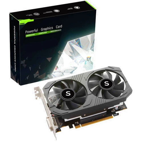 SAPLOS GTX 1050 Ti Gaming Graphics Card, 4GB, 128 Bit, GDDR5, DisplayPort HDMI DVI, Computer GPU, PC Video Cards, Dual Air Cooling, PCI Express x16 3.0, DirectX 12, 8K Displays Support