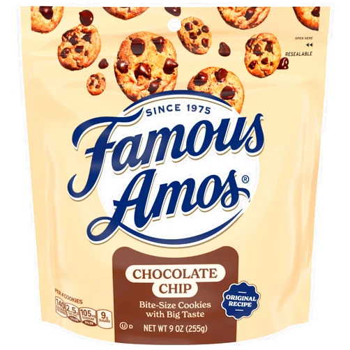 Famous Amos Classic Chocolate Chip Cookies, 9oz Bag (Pack of 8)