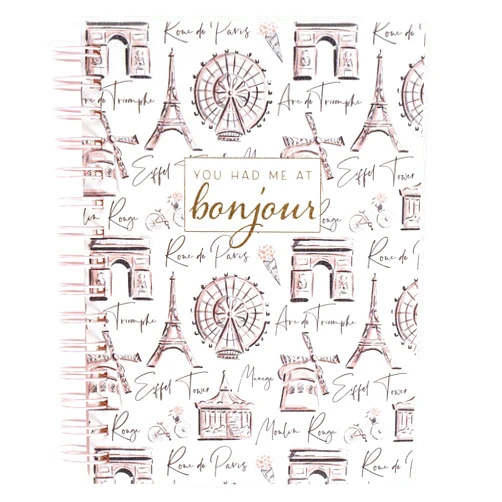 Graphique Medium Vegan Leather Spiral Journal - Meet Me in Paris - 192 Lined Pages - Perfect for Taking Notes, Lists and More (6