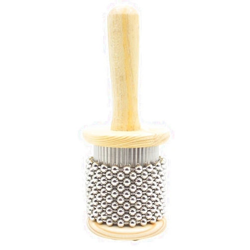 Mowind Wooden Cabasa Pop Hand Shaker Percussion Instrument with Metal Beads Small Size