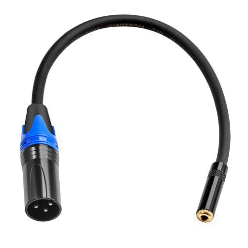 Disino 1/8 to XLR Male Cable,Balanced 3.5mm(1/8 inch) Female Stereo TRS Mini Jack to XLR Male Audio Converter Adapter Cable - 1feet/30cm