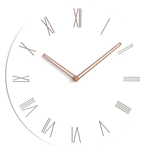 Stephanie Imports Modern Minimalist Wood on White Silent Wall Clock (Roman Numerals)