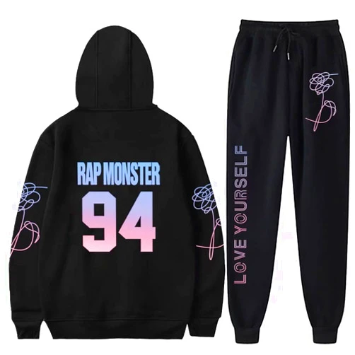 Dolpind Kpop Hoodie Love Yourself Suga Jimin Jung Kook V Rap Jin Sweatshirt Pants 2pc Set Merchandise