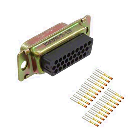 TE Connectivity, M24308/2-12F, 26 Position D-Sub, High Density Receptacle, Female Sockets Connector