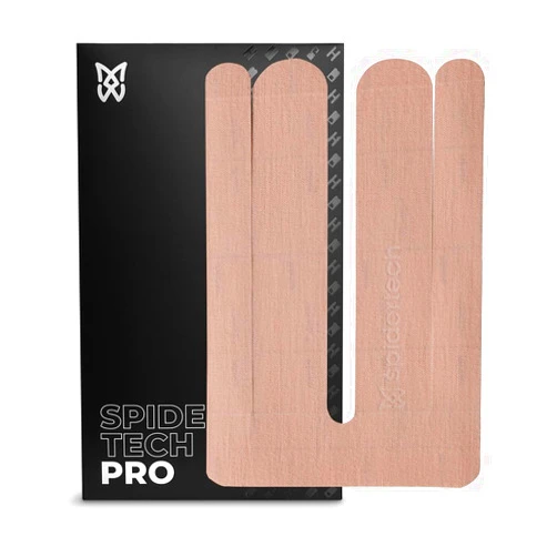 Spidertech Professional Pre-Cut Cotton Kinesiology Tape for Lower Back Pain and Support - for Athletes, Sports Physiotherapists, and Chiropractors, Pain Relief - Gentle (4 Pack)