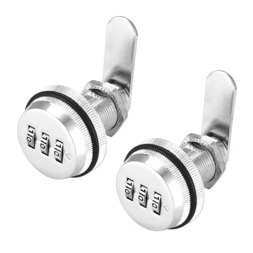 Lpraer Combination Cam Lock Security Locks Set of 2 Password Coded Locks for Safety of Box Cabinet Drawer Mailbox Door Furniture (1-1/8 Inch, Silver)