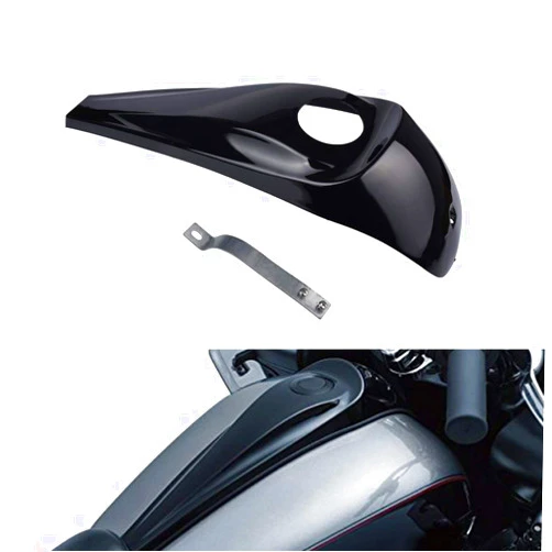 KATUR Black Decorative Fuel Tank Cover/Lock Cover Gloss Black Signature Jim Nasi Smooth Dash Compatible with Harley Street/Road Glide Harley Accessories 2008-2017