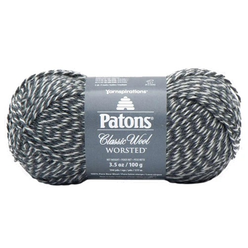 Spinrite Patons Classic Wool Yarn, 3.5oz, Gauge 4 Medium, 100% Wool Dark Grey Marl - For Crochet, Knitting & Crafting