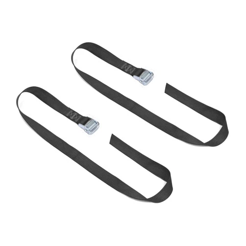 PowerTye Heavy-Duty Lashing Straps – 1.5in x 4ft Cam Buckle Continuous loop strap (no hooks), Made in USA for Motorcycle, ATV, Cargo, Coolers and RV Battery – 300 lb Working Load Limit, Black (2-pack)