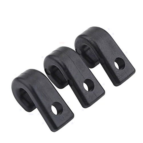 Dilwe 25pcs Kayak Lashing Hooks, J Shape Black Nylon Lashing Hooks for Kayak Bungee Cord Canoes Boats
