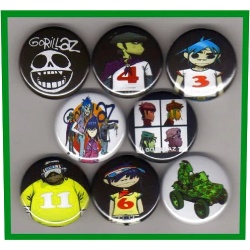 Gorillaz Set of 8 - 1 Inch Magnets