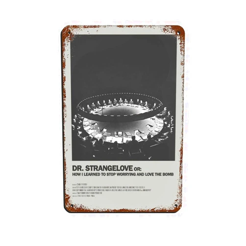 SSFJ Dr. Strangelove Minimal Movie Poster 1 Retro Poster Metal Tin Sign Chic Art Retro Iron Painting Bar People Cave Cafe Family Garage Poster Wall Decoration 8x12inch(20x30cm)