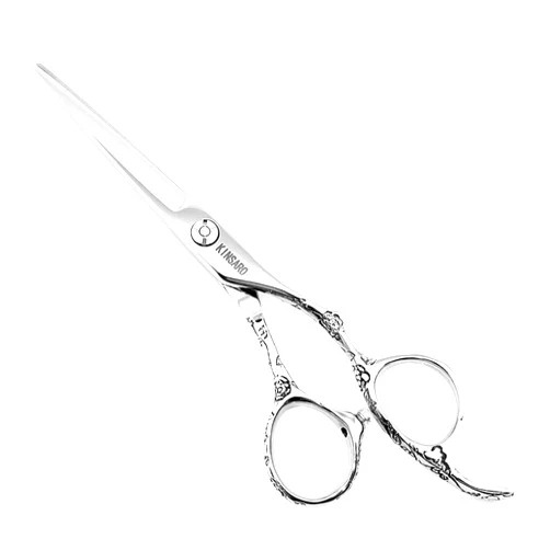 KINSARO Hair Scissors 5.5 Inch Professional Hair Shears Hair Cutting Scissors Haircut Scissors Sharp Barber Scissors 440C Barber Shears Hairdresser Scissors Rose handle KINSARO