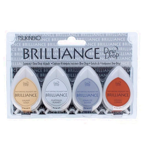 Tsukineko 4-Pack Brilliance Dew Drop Inkpads, Planetarium