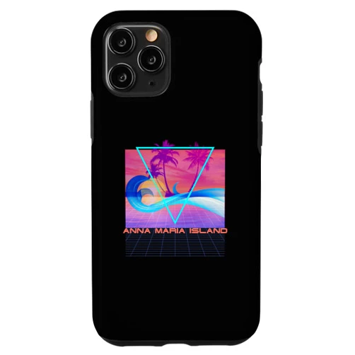 Anna Maria Island Retro Souvenir Apparel iPhone 11 Pro Anna Maria Island Retro 80s Vaporwave Beach Vacation Case
