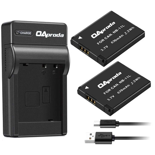 OAproda 2 Pack NB-11L Battery and USB Charger for Canon PowerShot ELph 180, Elph 360, ELph 190, Elph 110, Elph 130, Elph 135 is, Elph 150 is, SX420 is, SX410 is, SX400 is, A4000 is