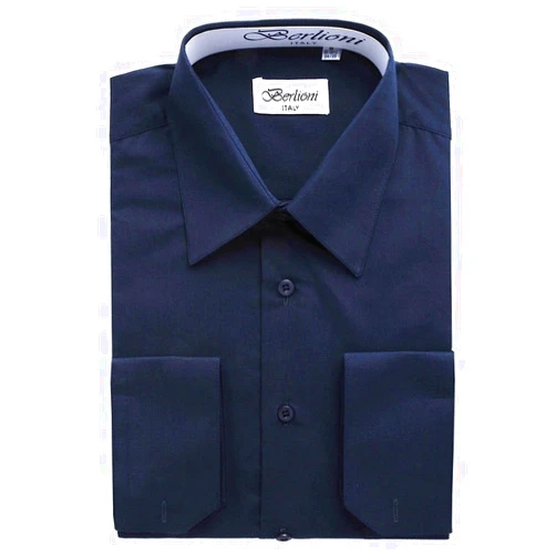 Berlioni Men's Green Solid Dress Shirt