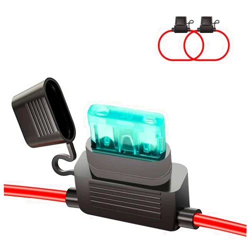 HUIQIAODS ATC/ATO 30A In-Line Fuse Holder 16 Gauge Wiring Harness 12V Standard Plug Socket Pack of 2