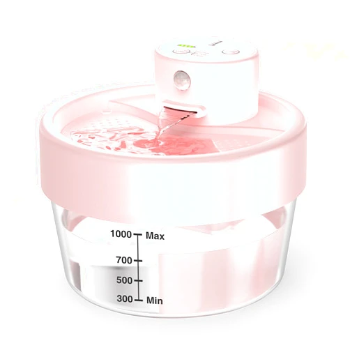 Pewkim Cat Water Fountain: 34oz/1 L Water Fountains for Cats Indoor with Motion Sensor- Battery Operated Wireless Cat Water Fountain Cordless - Place Anywhere -Pewkim