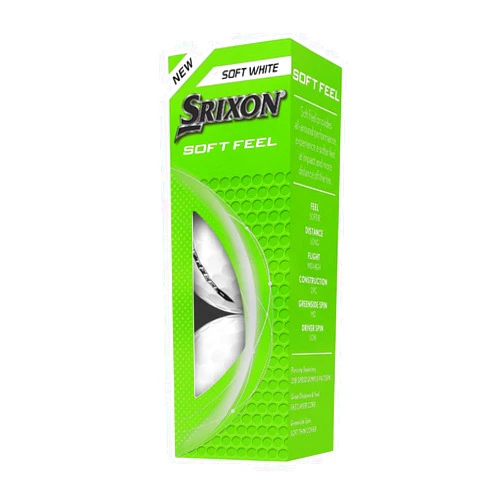 Srixon Soft Feel Golf Balls (Soft White, 3pk) 1 Sleeve 2025 New