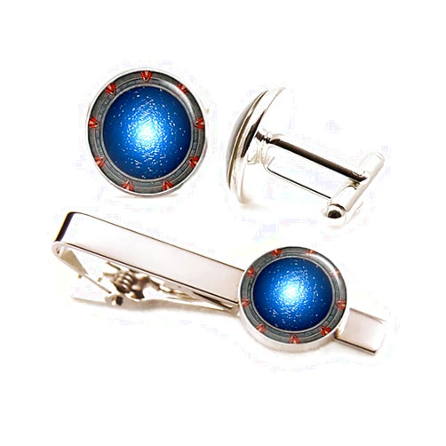 SharedImagination Stargate Tie Clip, Stargate SG-1 Cufflinks, Stargate Atlantis Cuff Links, Stargate Universe Wedding Jewelry