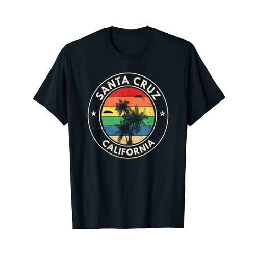 Vintage And Retro Sunset Designs For Summer Santa Cruz California Retro Vintage Sunset T-Shirt