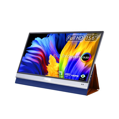 ASUS ZenScreen OLED 15.6” 1080P Portable Monitor (MQ16AH) - Full HD, 100% DCI-P3, 1ms, Delta E < 2, HDR-10, Eye Care, USB Type-C, Mini HDMI, Proximity Sensor