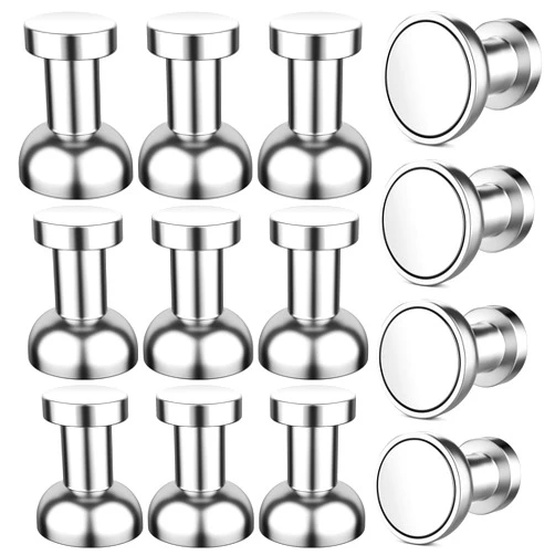 FINDMAG 12 Pack Fridge Magnets, Magnetic Push Pins, Push Pins Magnets for Whiteboard, Neodymium Magnet Pins, Magnetic Thumb Tacks, Whiteboard Magnets, Strong Magnets,Office Magnets, Magnets for Fridge