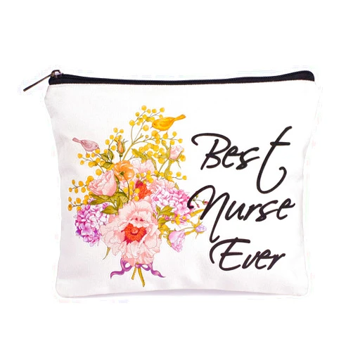 Sweethess Nurse Gift Best Nurse Ever Cosmetic Bag Travel bag Nursing Student Gifts Nurse Practitioner Gifts for Women Nurses Week Gifts Nursing Supplies Gifts Canvas Makeup Bag
