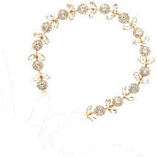 plplaaoo Bride Headband, Bridal Headpieces for Wedding Crystal Headband Bridal Hair Accessories for Girls Wedding Headbands for Bride Handmade Tiaras for Women Rhinestone Headband (Gold)