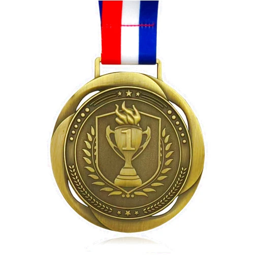 YUJUE First Place Medal, Large Medal - 3.34Inch Wide - GOlympic Style Winner Medals Gold & Stripes Neck Ribbon - Perfect for Any Competition, Coaches, Students, Athletes and Academics