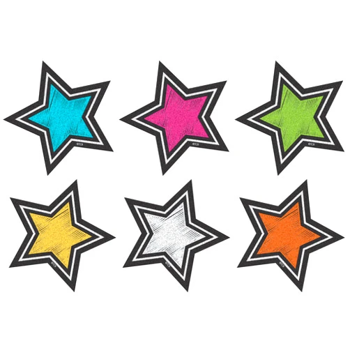 Teacher Created Resources (3554) Chalkboard Brights Stars Mini Accents